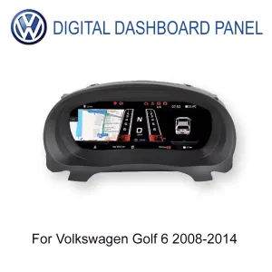 มาตรวัดดิจิทัล Volkswagen Golf 6 2008–2014 ขนาด 12.3 นิ้ว IPS LCD