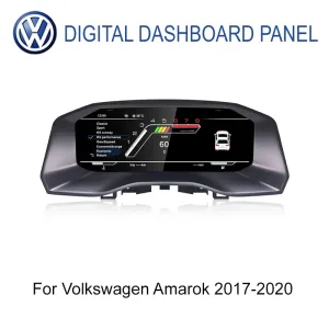 มาตรวัดดิจิทัล Volkswagen Amarok 2017–2020 มุมมองด้านหน้า ขนาด 12.3 นิ้ว IPS LCD