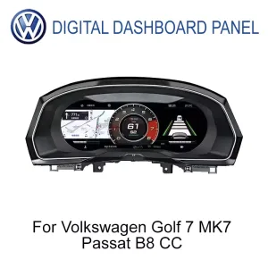 แผงหน้าปัดดิจิทัล Volkswagen สำหรับ Golf 7 Passat B8 CC ขนาด 12.3 นิ้ว IPS LCD มุมมองด้านหน้า