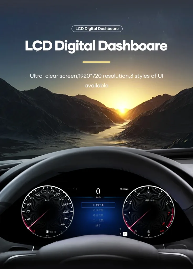 Mercedes ML GL แผงหน้าปัดดิจิทัล 2005–2010 | 12.3″ CarPlay, Android Auto