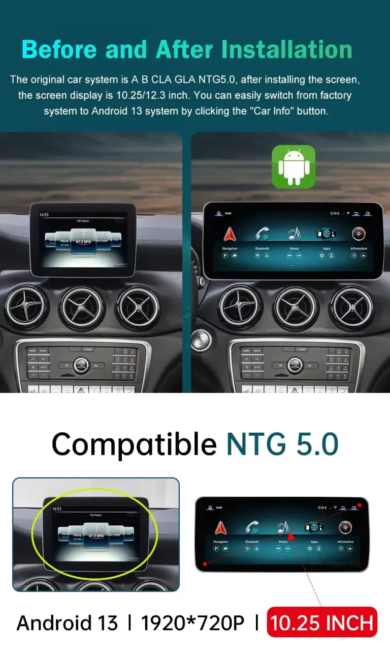 Mercedes B-Class Android головное устройство 2012-2018 | CarPlay DSP