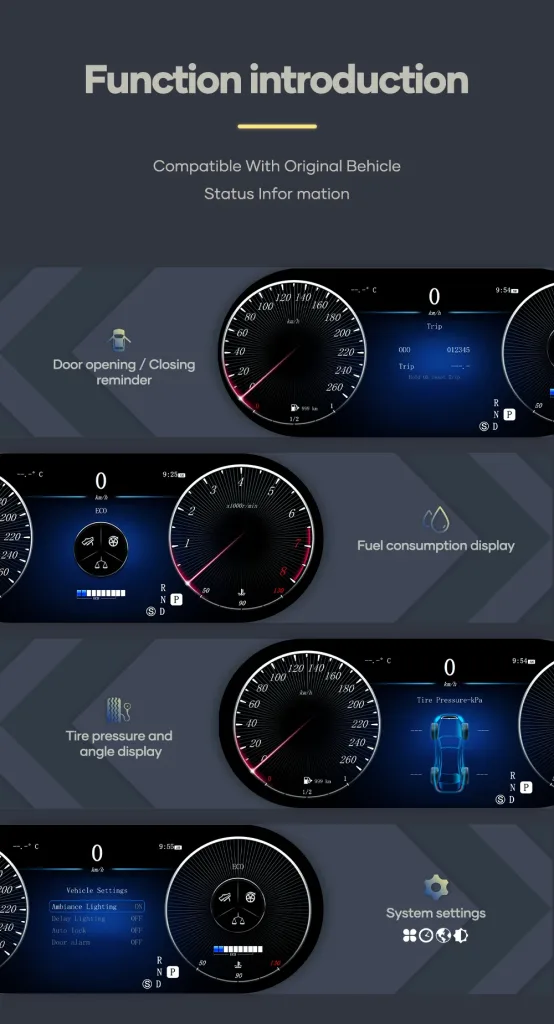 Mercedes ML GL แผงหน้าปัดดิจิทัล 2005–2010 | 12.3″ CarPlay, Android Auto