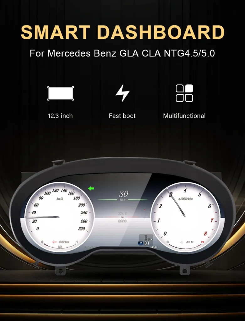 Mercedes GLA CLA A Class จอแสดงผลดิจิทัล 2015–2019 | 12.3″ CarPlay