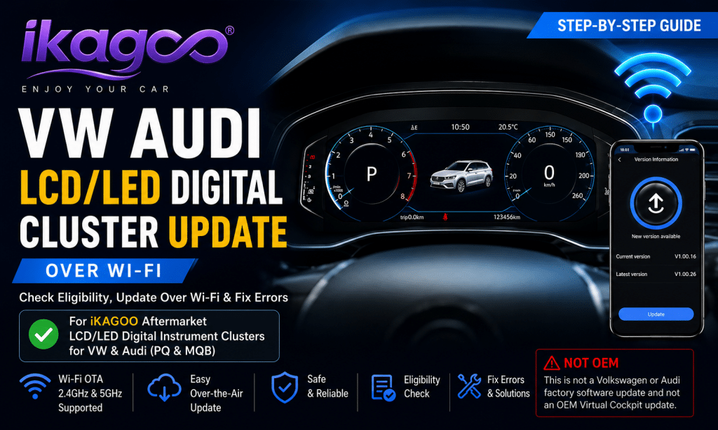 อัปเดตชุดหน้าปัดดิจิทัล LCD/LED ของ VW Audi