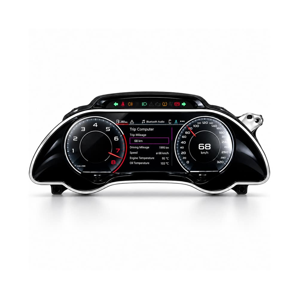 อัปเกรด Audi A5 B8 2008–2016 ของคุณด้วยคลัสเตอร์ดิจิทัล LCD ขนาด 12.3″ ฟิตเมนต์สไตล์ OEM ข้อมูลรถยนต์ที่คงไว้ ระบบควบคุมพวงมาลัย และรองรับ iKAGOO.