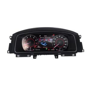 VW Golf Mk7 หน้าจอ Virtual Cockpit ดิจิทัลแสดงมาตรวัดความเร็วและเกียร์