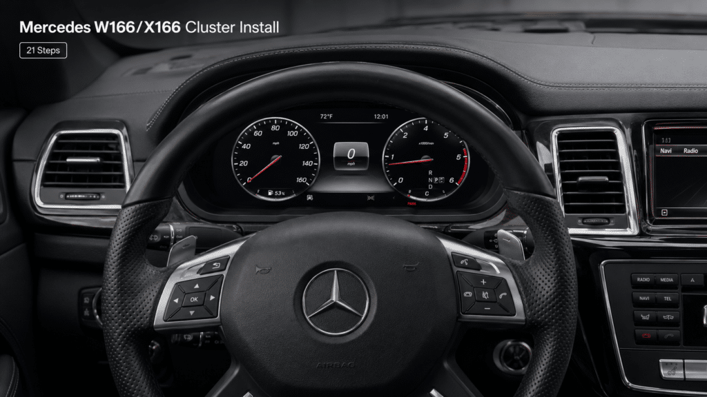 การติดตั้ง Digital Cluster สำหรับ Mercedes W166 X166 | 2012–2019