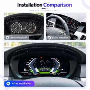การเปรียบเทียบแดชบอร์ด BMW E60 E61 ก่อนและหลังติดตั้งจอแสดงผลดิจิทัล