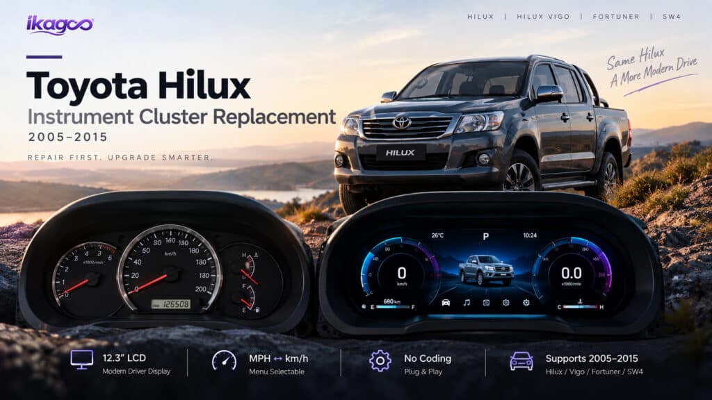 ขั้นตอนการติดตั้งแผงหน้าปัดดิจิทัล Toyota Hilux Fortuner แบบไม่สูญเสียสัญญาณ