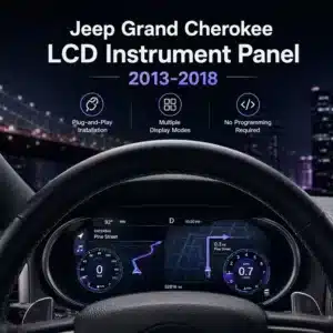 Jeep Grand Cherokee digital cluster promotional installation graphic