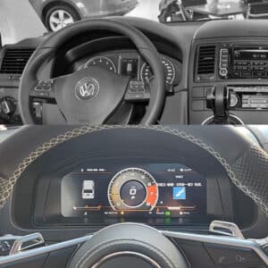 มาตรวัดดิจิทัล VW T5 ก่อนและหลังการอัปเกรด
